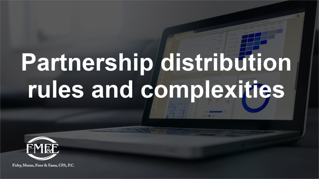 Partnership distribution rules and complexities