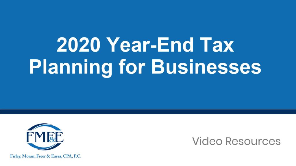 2020 Year-End Tax Planning for Businesses
