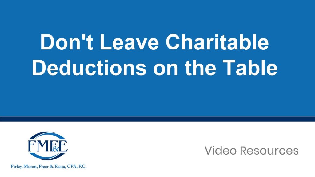 Don’t Leave Charitable Deductions on the Table