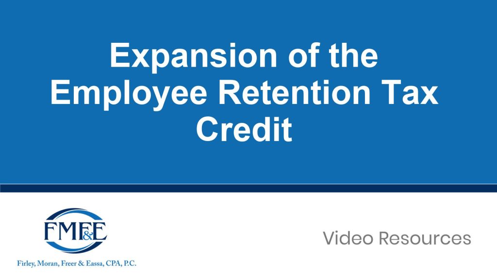Expansion of the Employee Retention Tax Credit